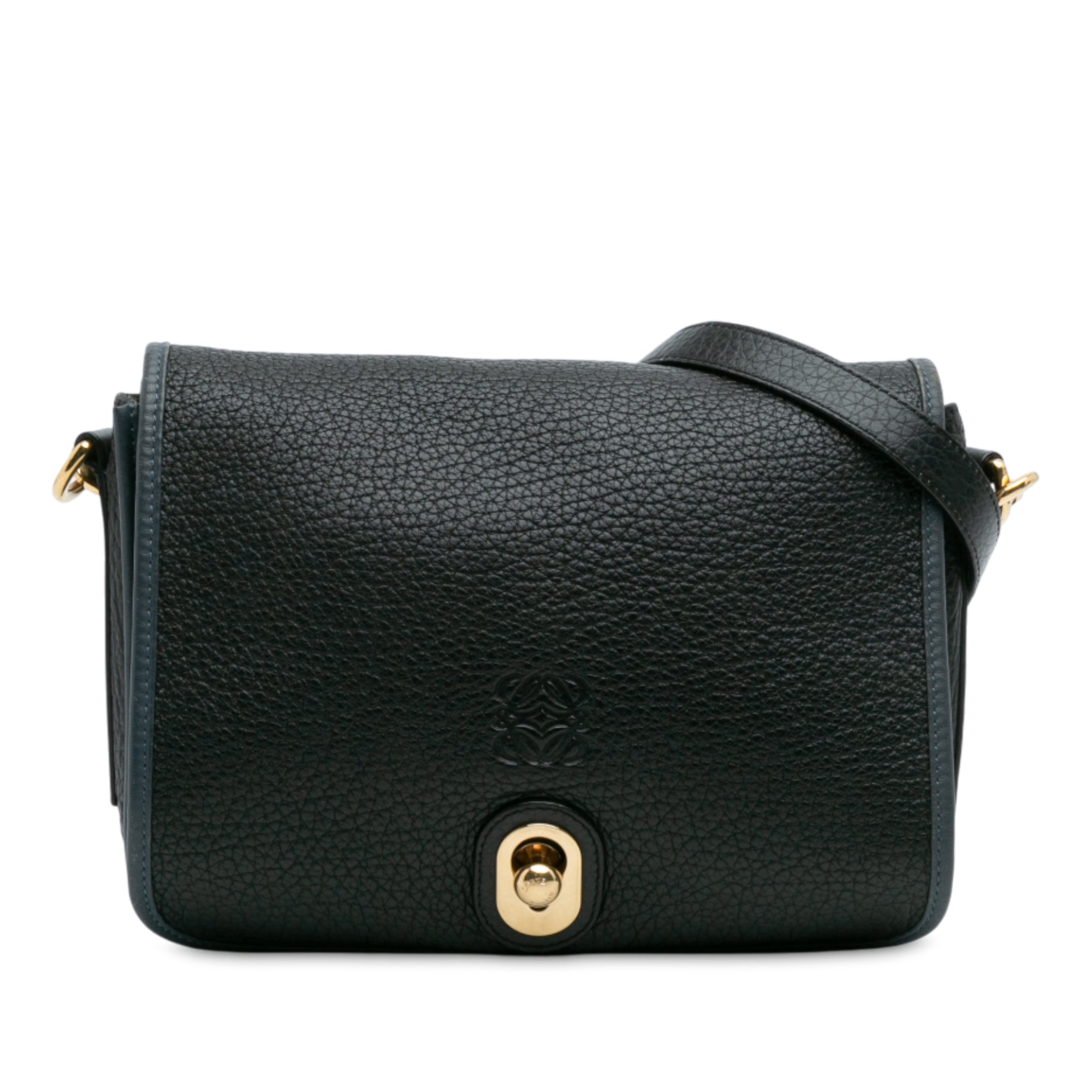 Pebbled Calfskin Anagram Ines Flap Crossbody