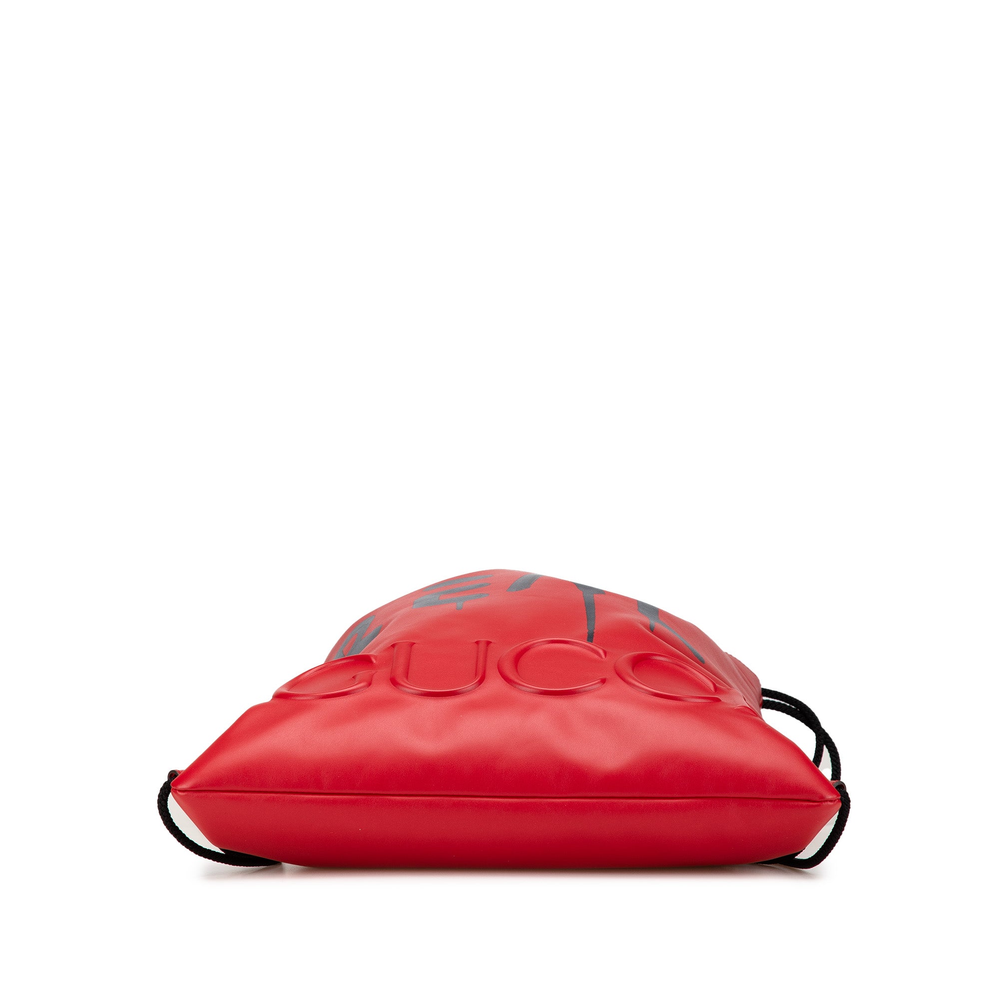 Leather Gucci Ghost Drawstring Backpack