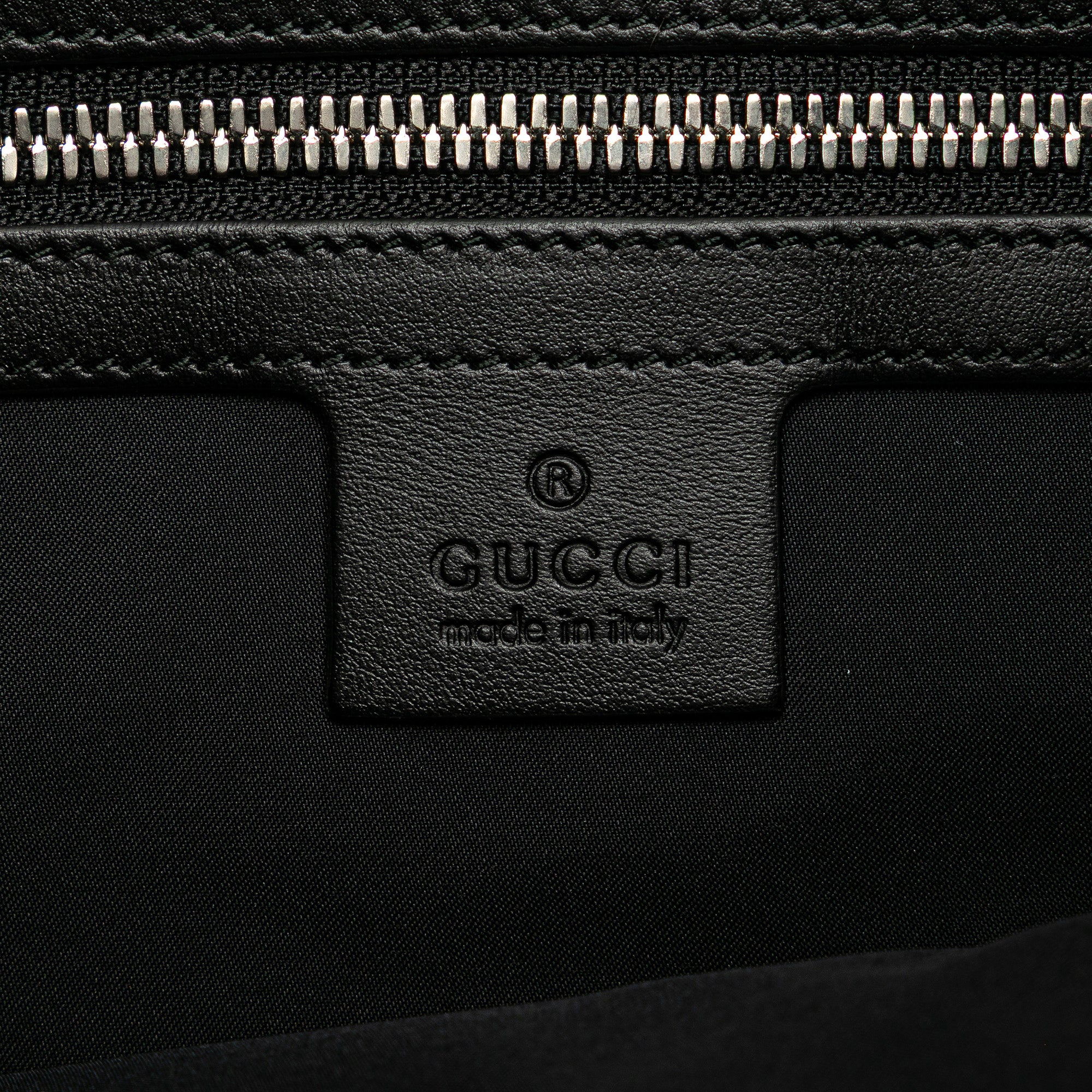 Leather Gucci Ghost Drawstring Backpack