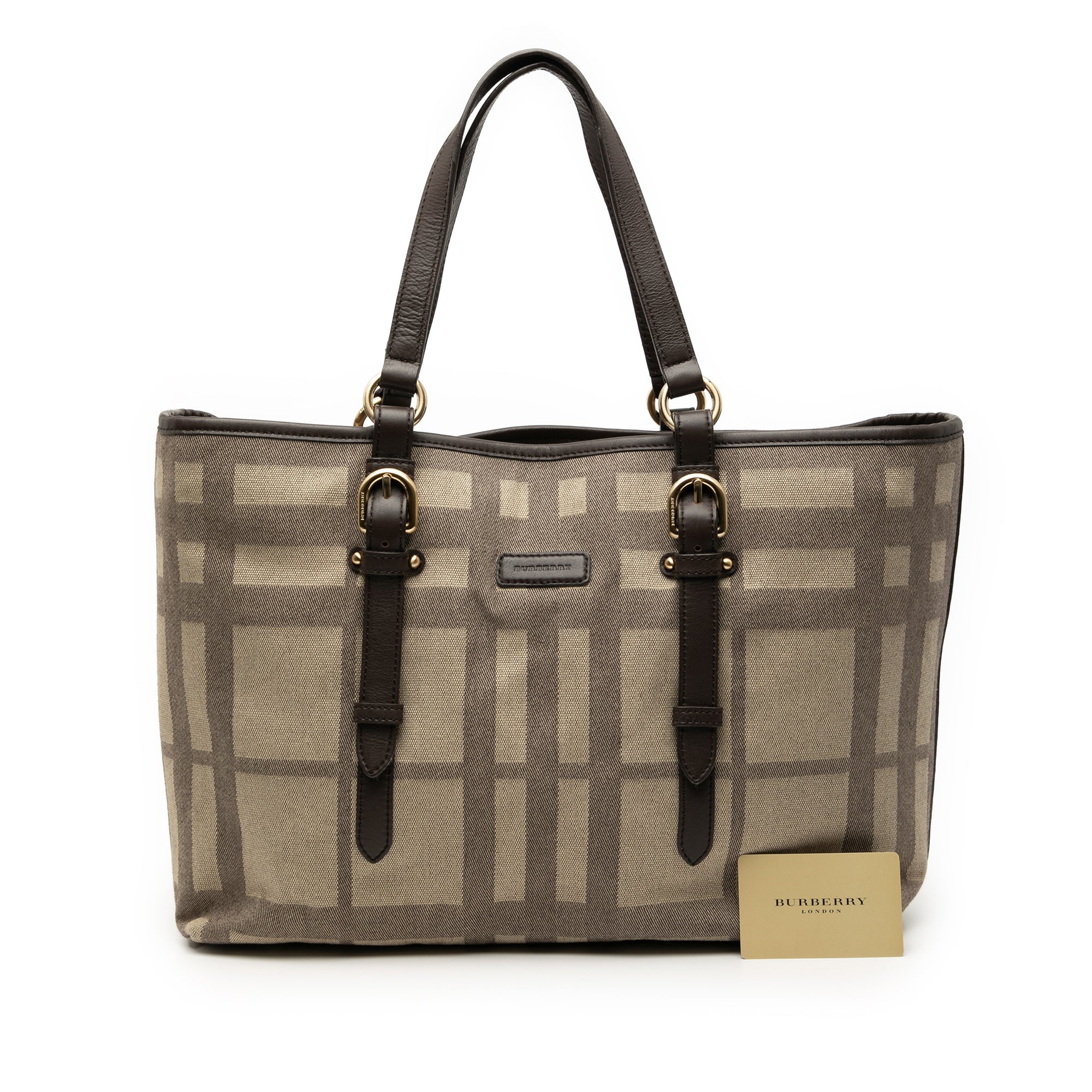 Tonal Check Canvas Tote