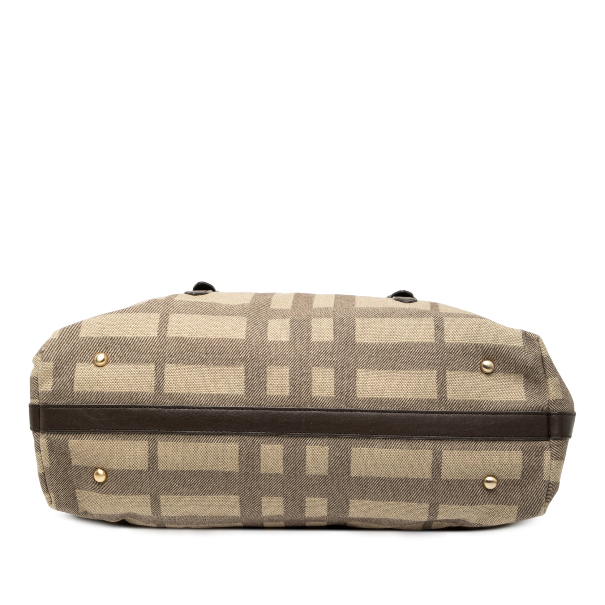 Tonal Check Canvas Tote