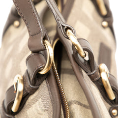 Tonal Check Canvas Tote