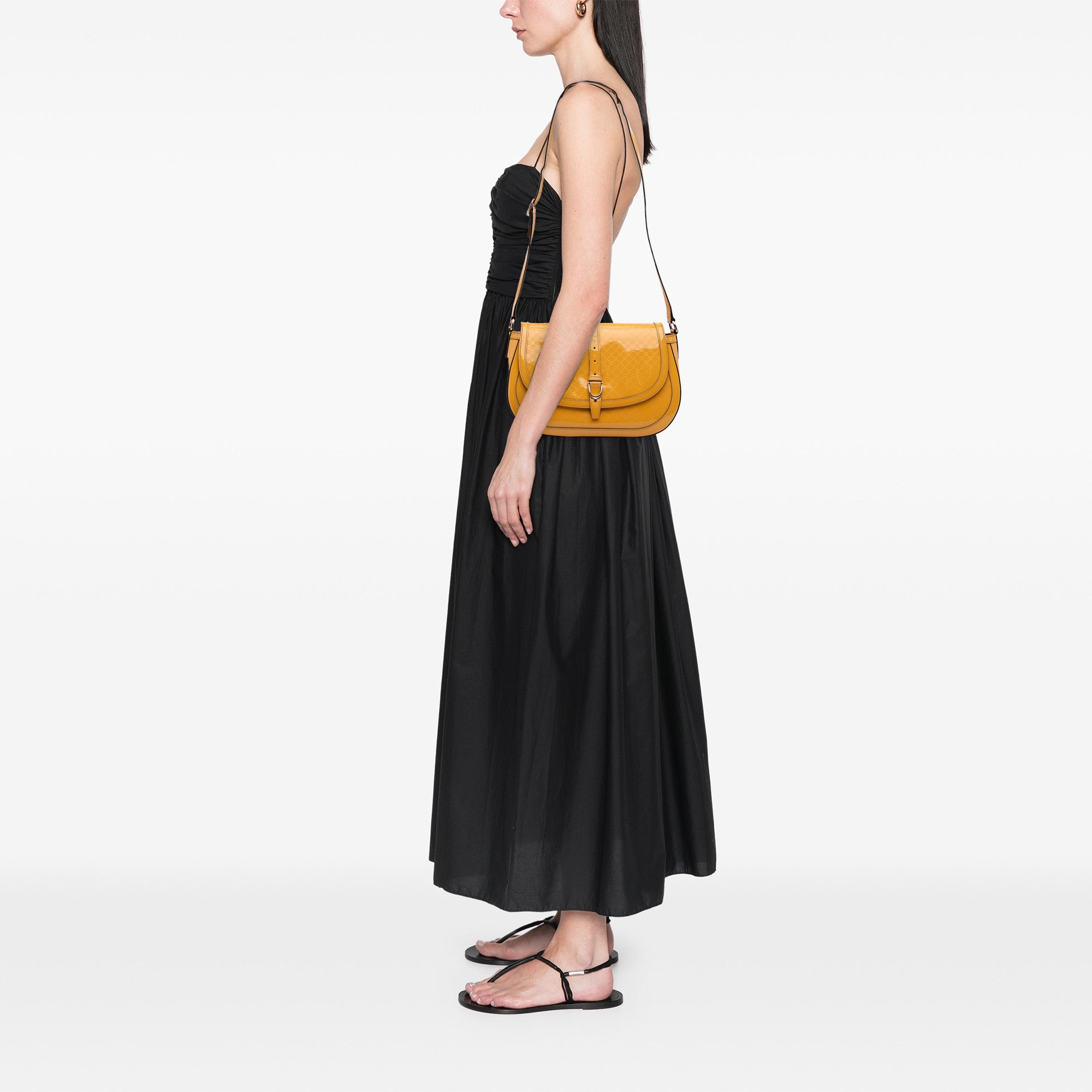 Microguccissima Patent Stirrup Crossbody