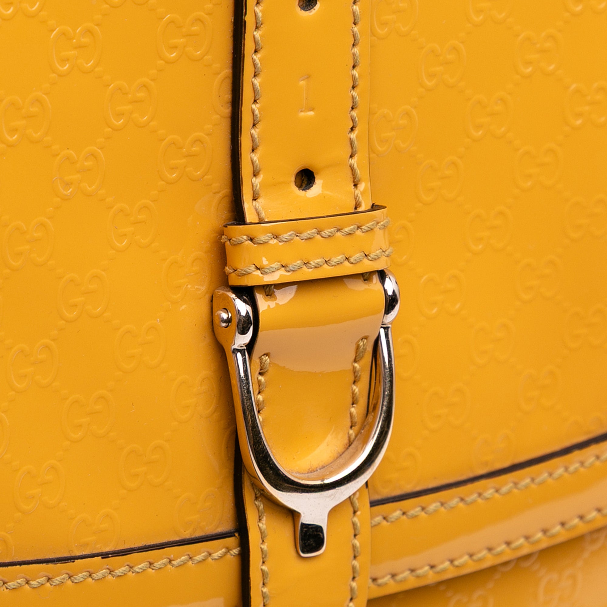 Microguccissima Patent Stirrup Crossbody