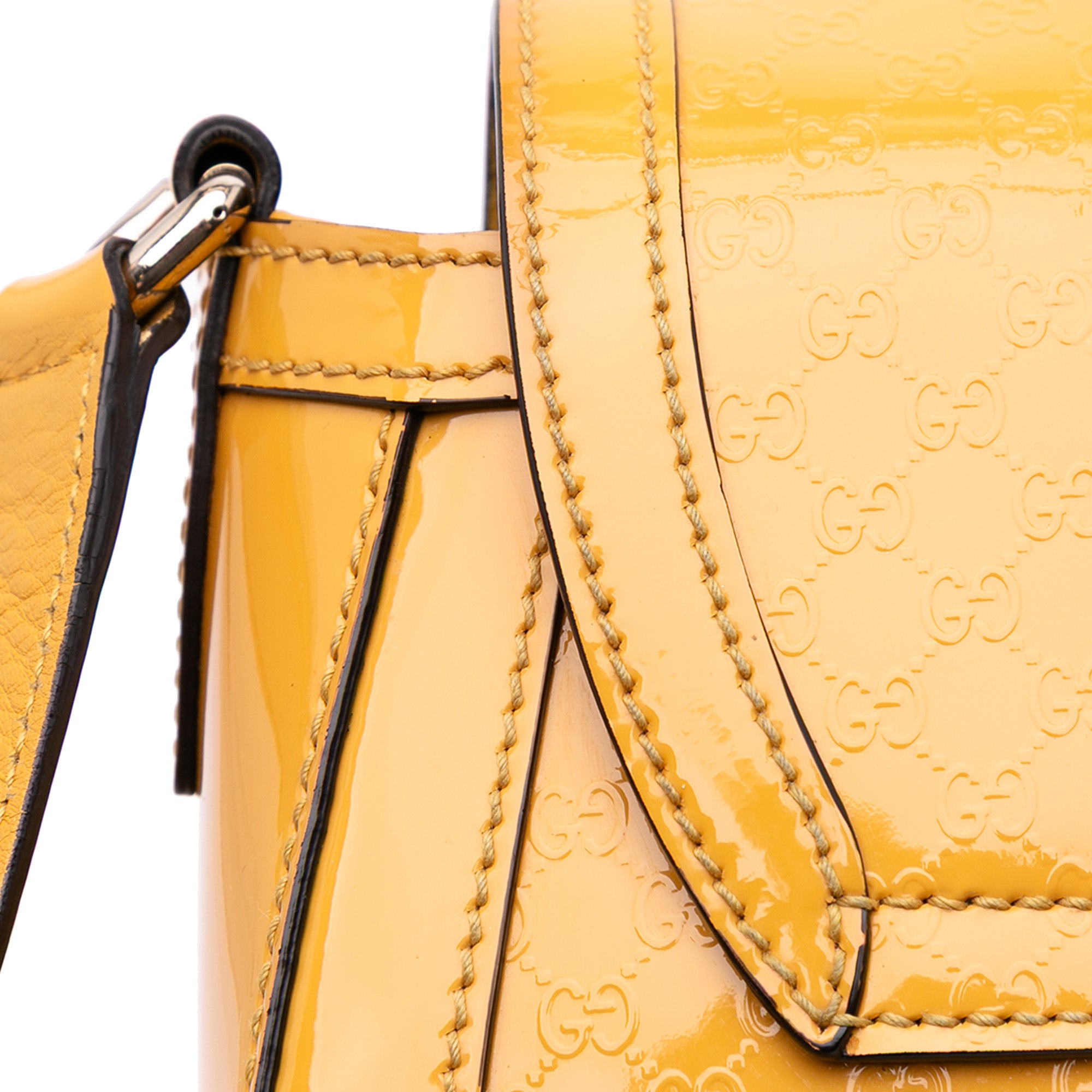 Microguccissima Patent Stirrup Crossbody
