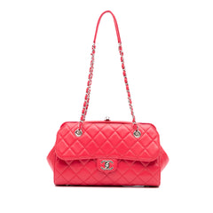CC Quilted Lambskin Kisslock Frame Flap Tote