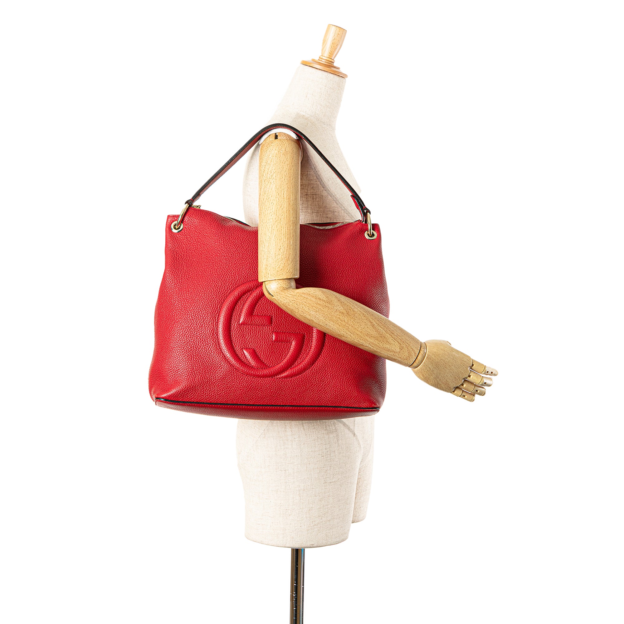 Large Pebbled Calfskin Soho Convertible Hobo