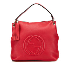 Large Pebbled Calfskin Soho Convertible Hobo
