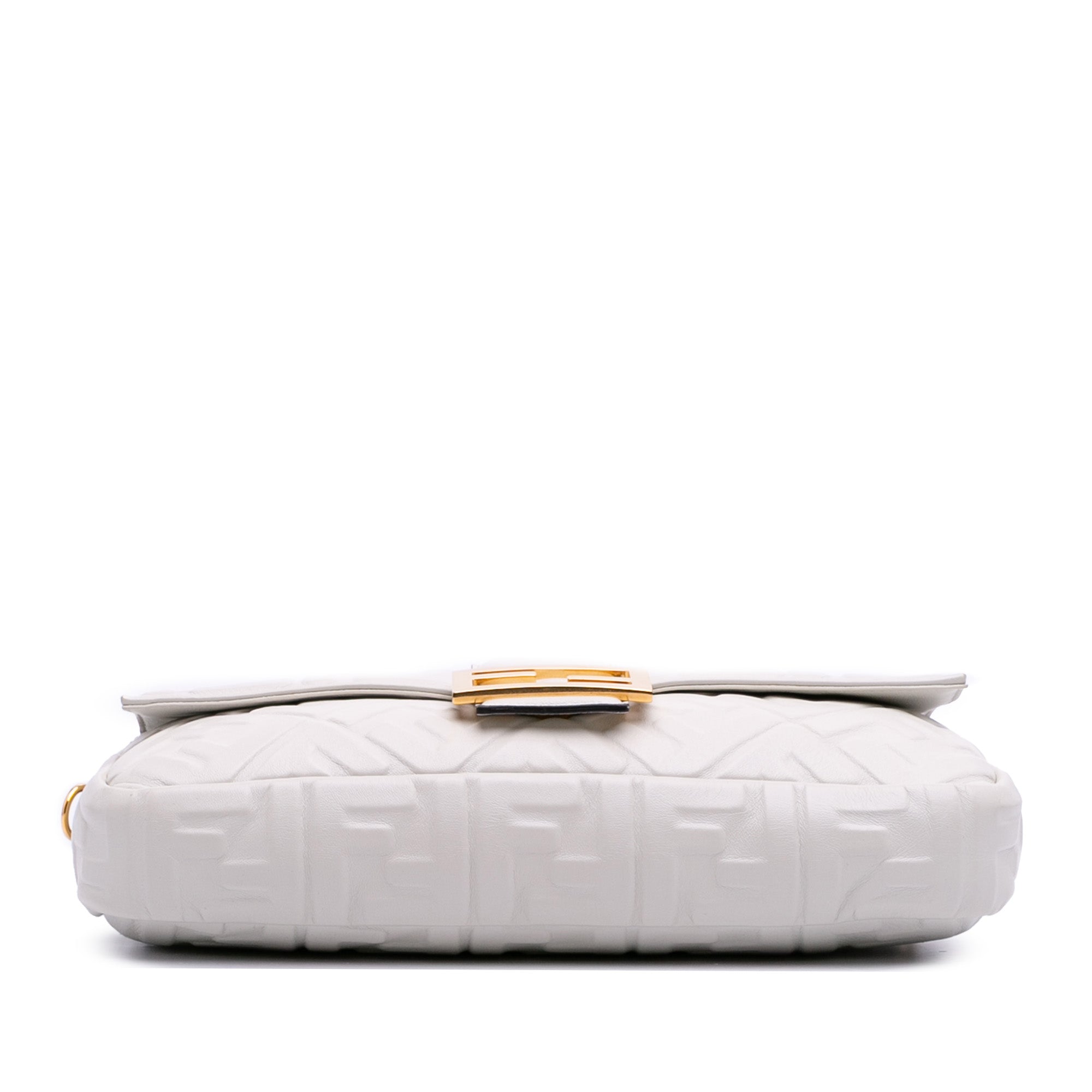 Large Zucca Embossed Leather Baguette Satchel
