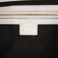 Large Zucca Embossed Leather Baguette Satchel