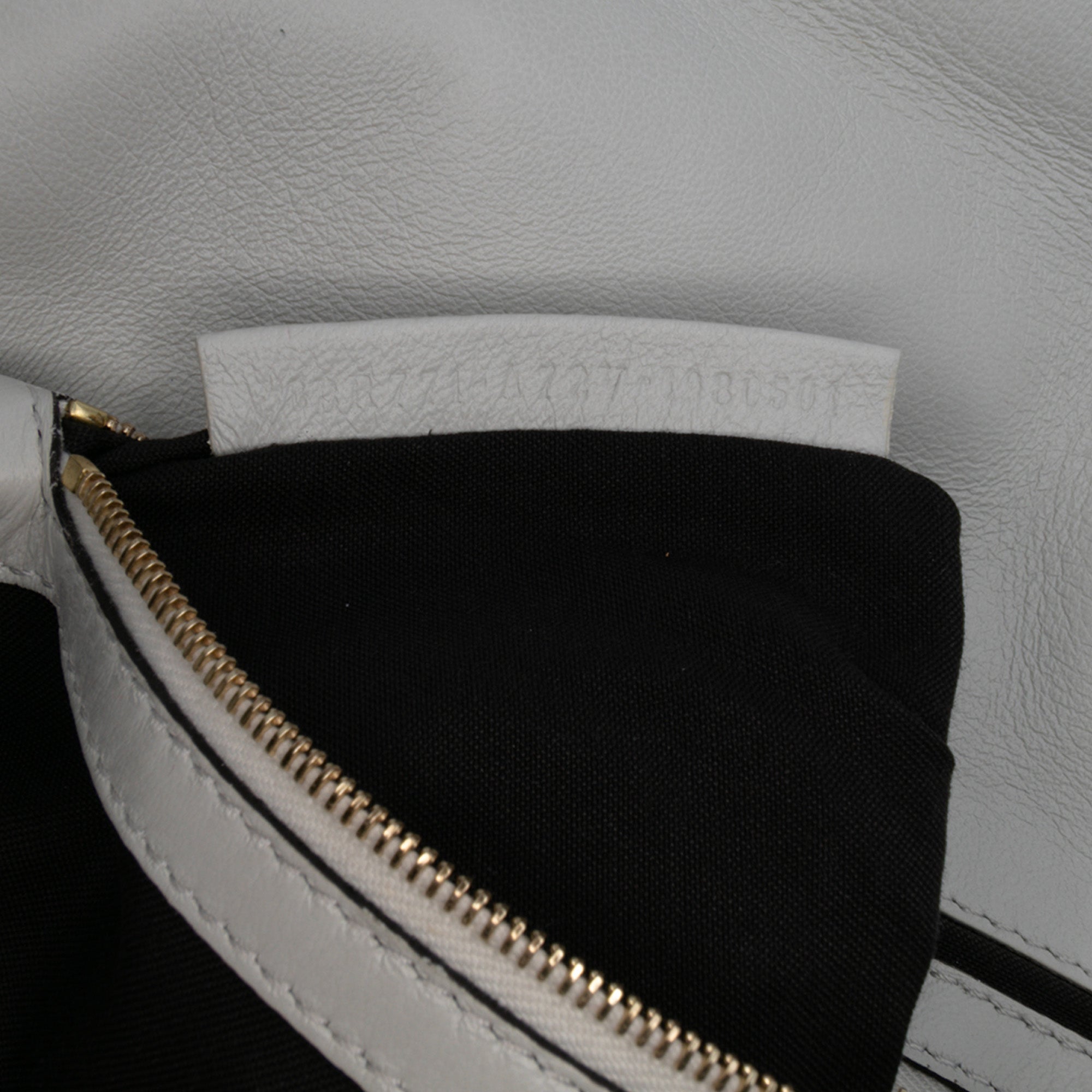 Large Zucca Embossed Leather Baguette Satchel