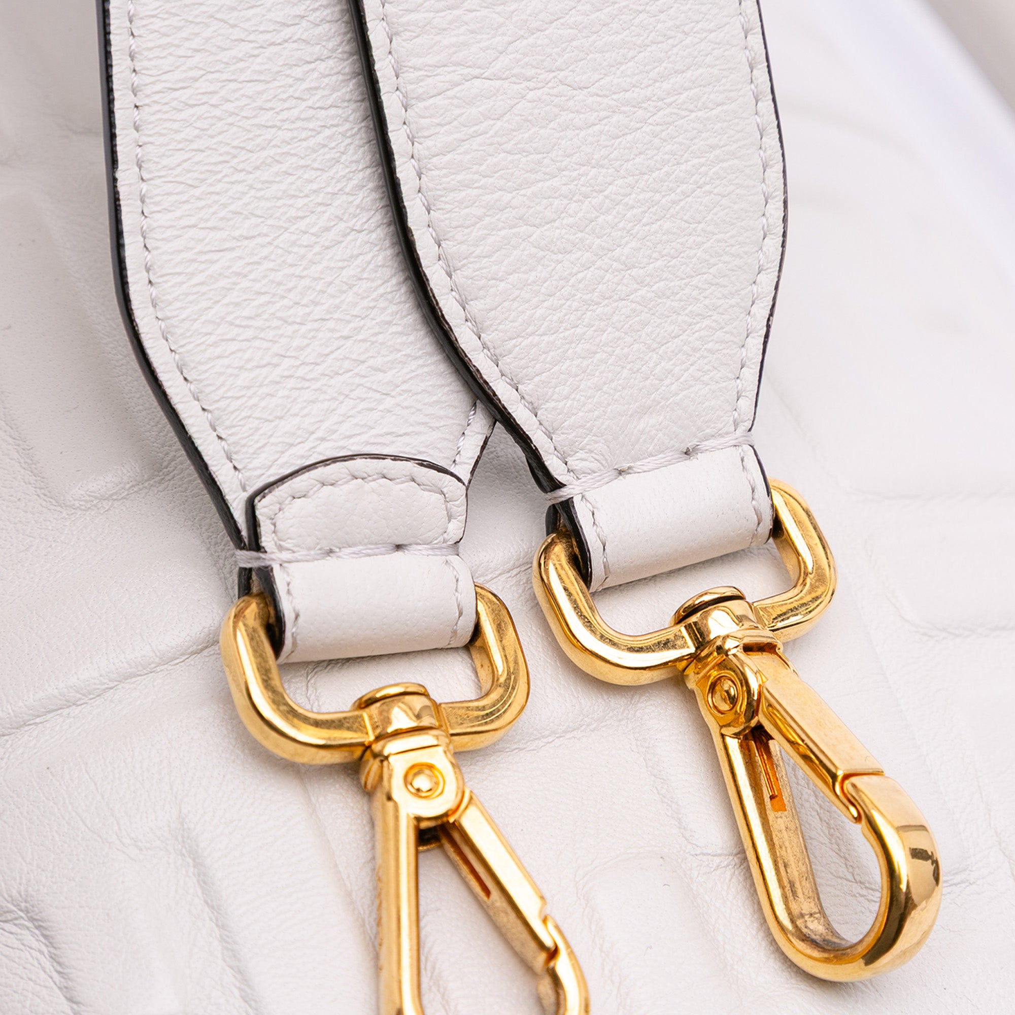 Large Zucca Embossed Leather Baguette Satchel