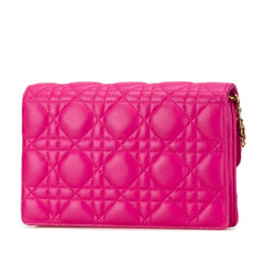 Lambskin Cannage DiorAddict Wallet on Chain