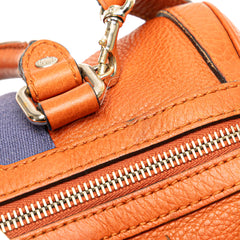 Small Leather Web Joy Boston Bag