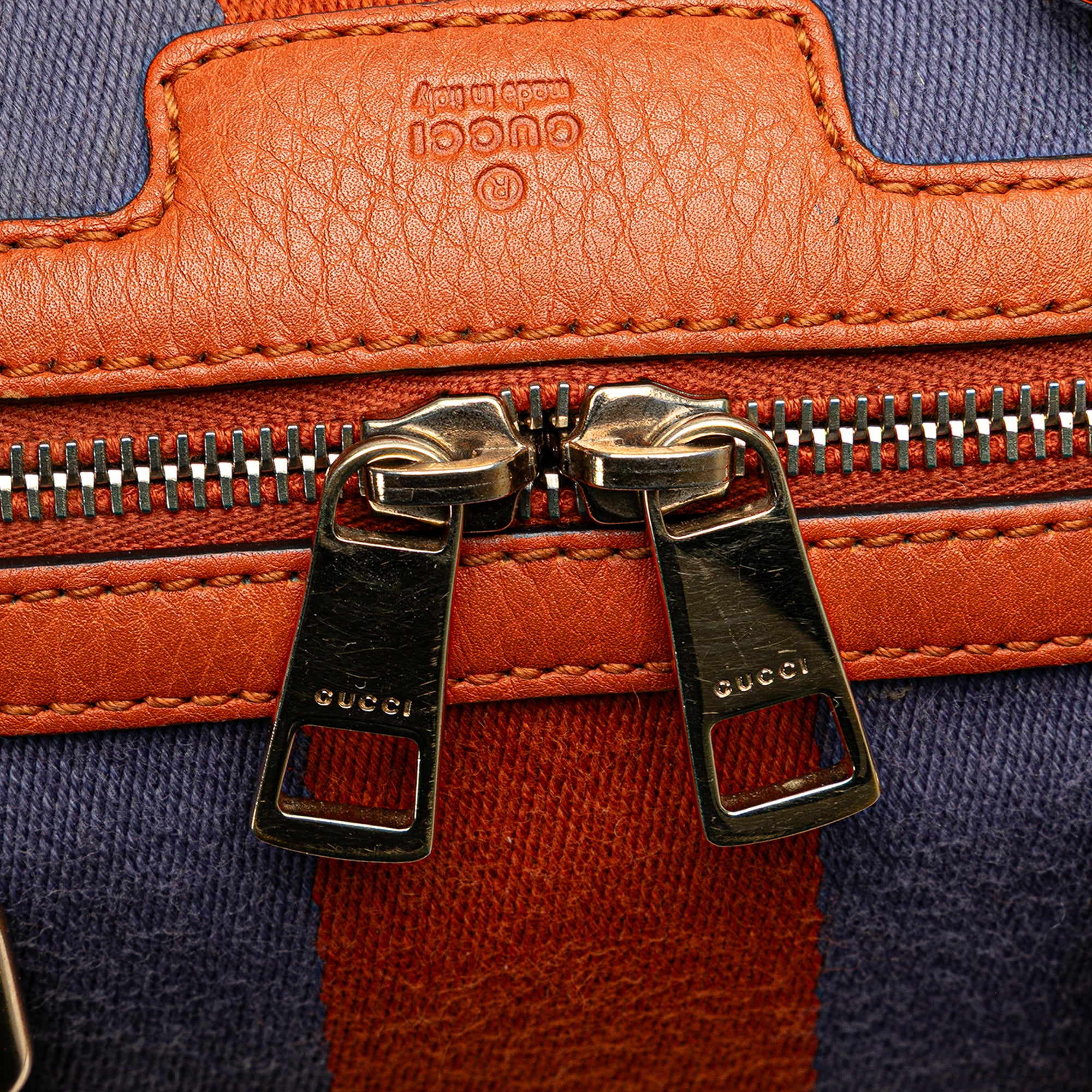 Small Leather Web Joy Boston Bag