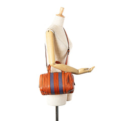 Small Leather Web Joy Boston Bag