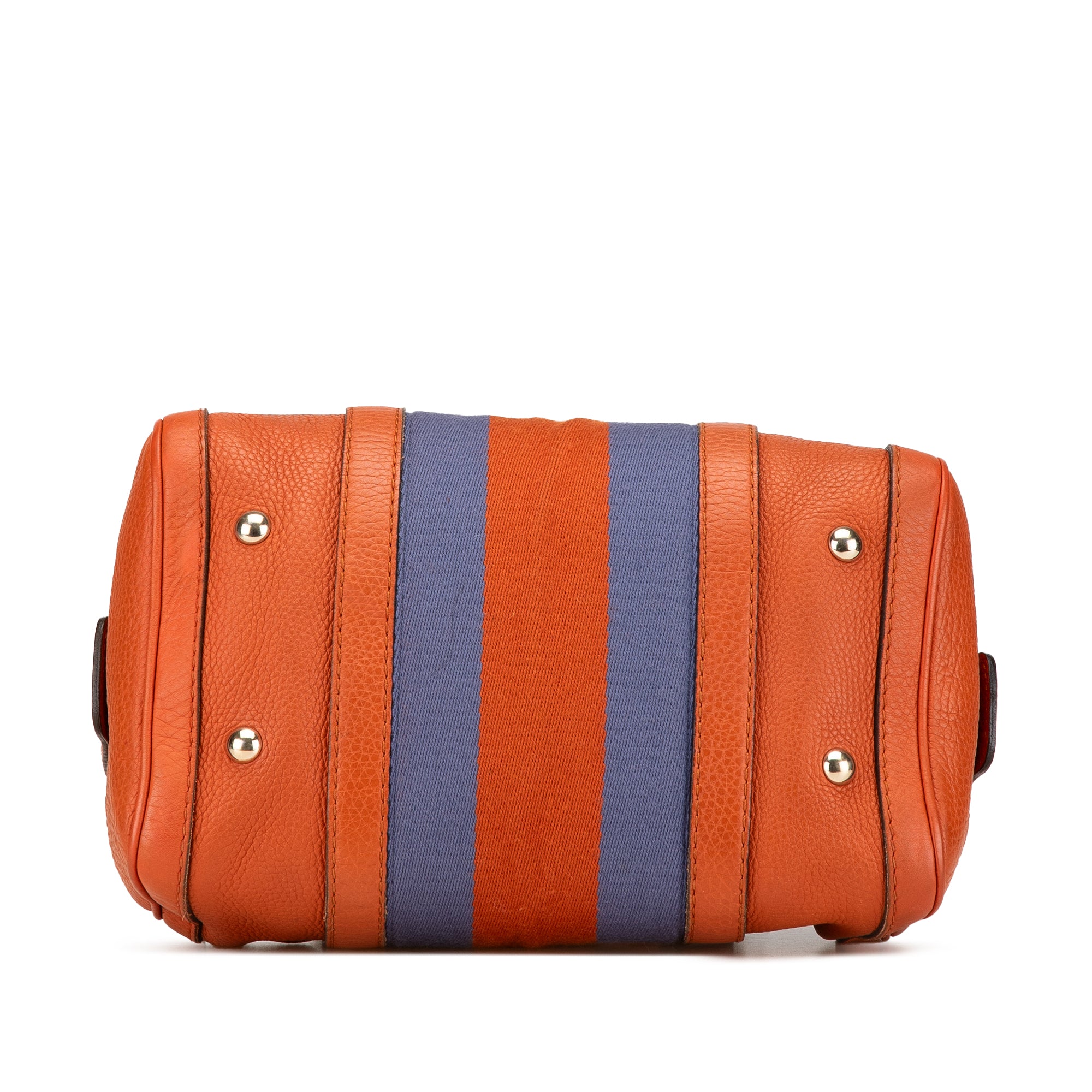 Small Leather Web Joy Boston Bag