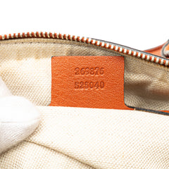 Small Leather Web Joy Boston Bag