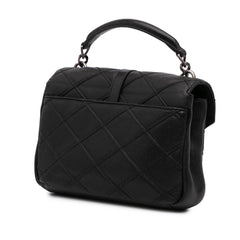 Medium Quilted Diamond Calfskin Monogram College Satchel