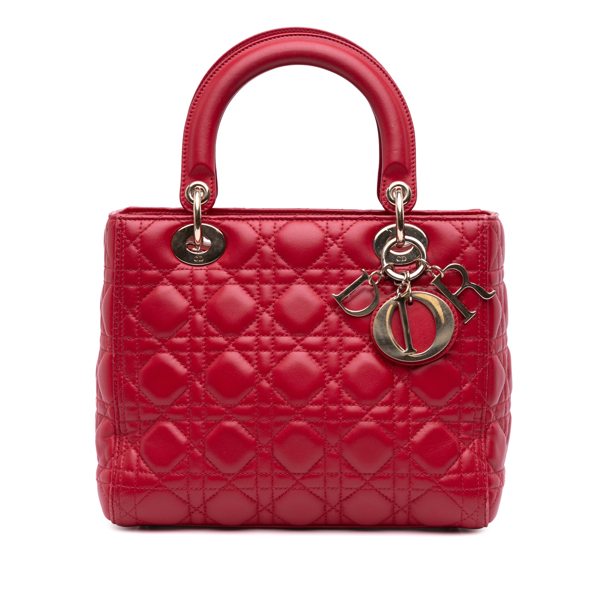 Medium Lambskin Cannage Lady Dior
