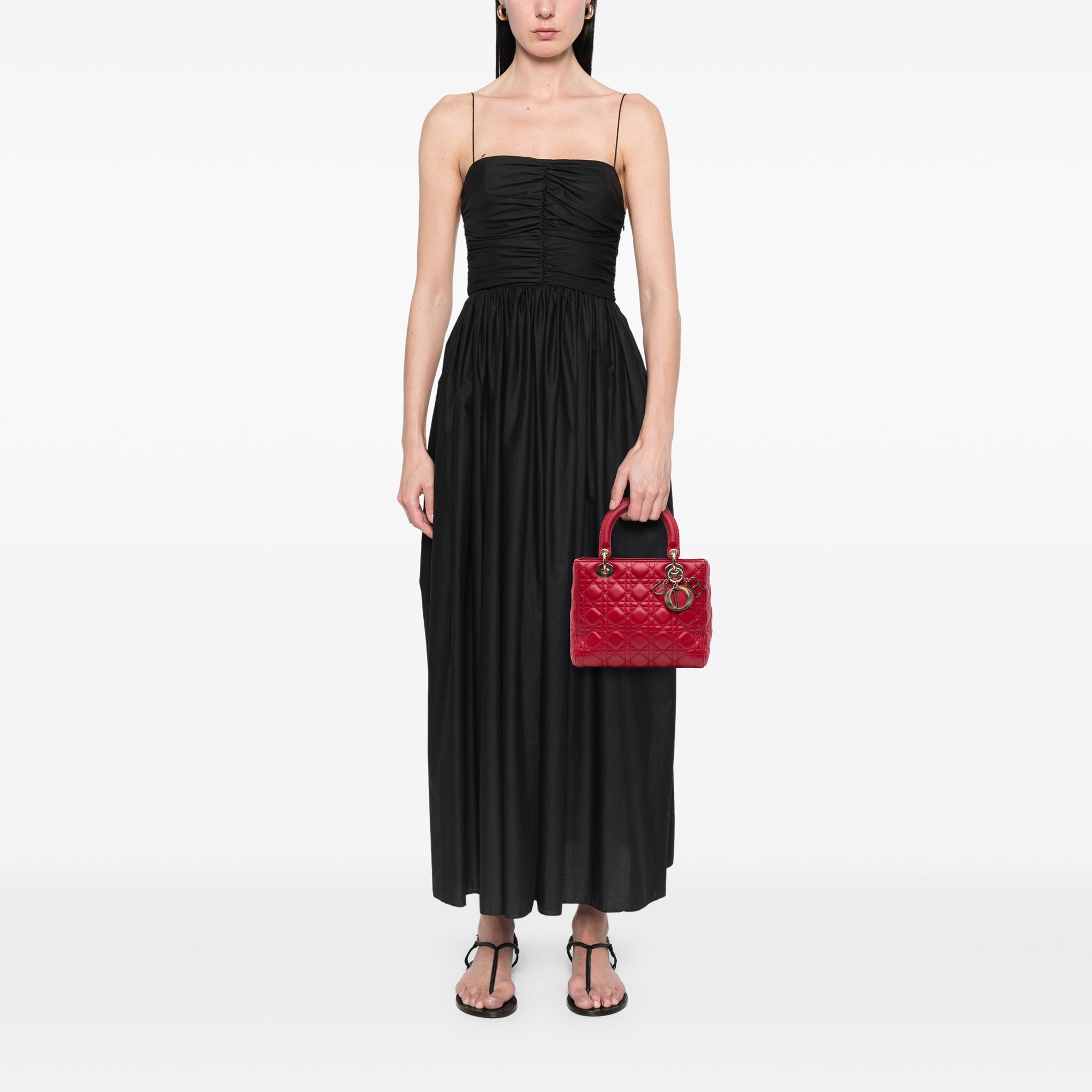 Medium Lambskin Cannage Lady Dior