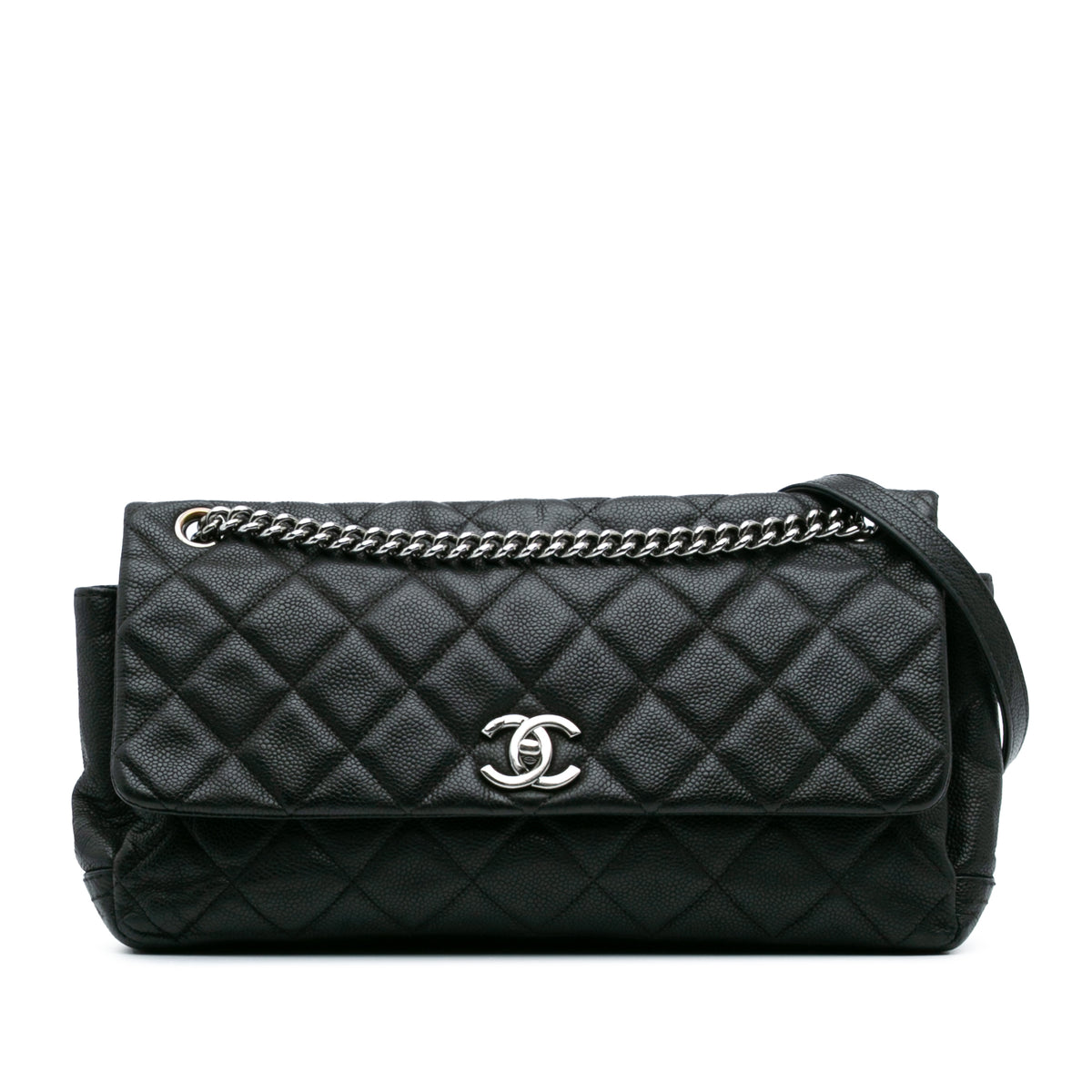 Quilted Iridescent Caviar Lady Pearly Flap