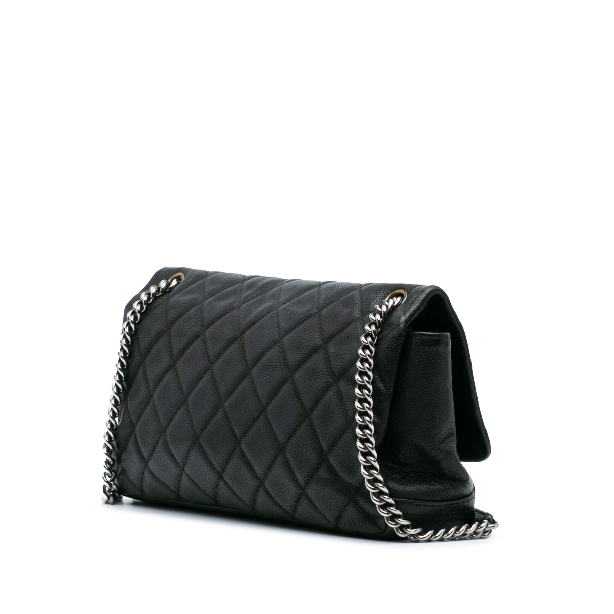 Quilted Iridescent Caviar Lady Pearly Flap