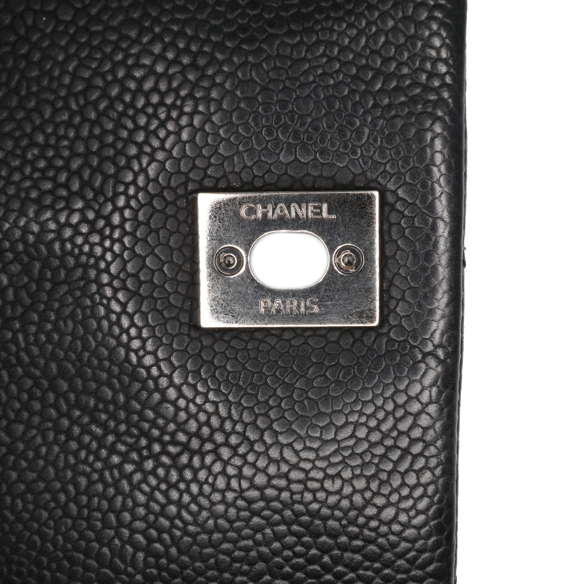 Quilted Iridescent Caviar Lady Pearly Flap