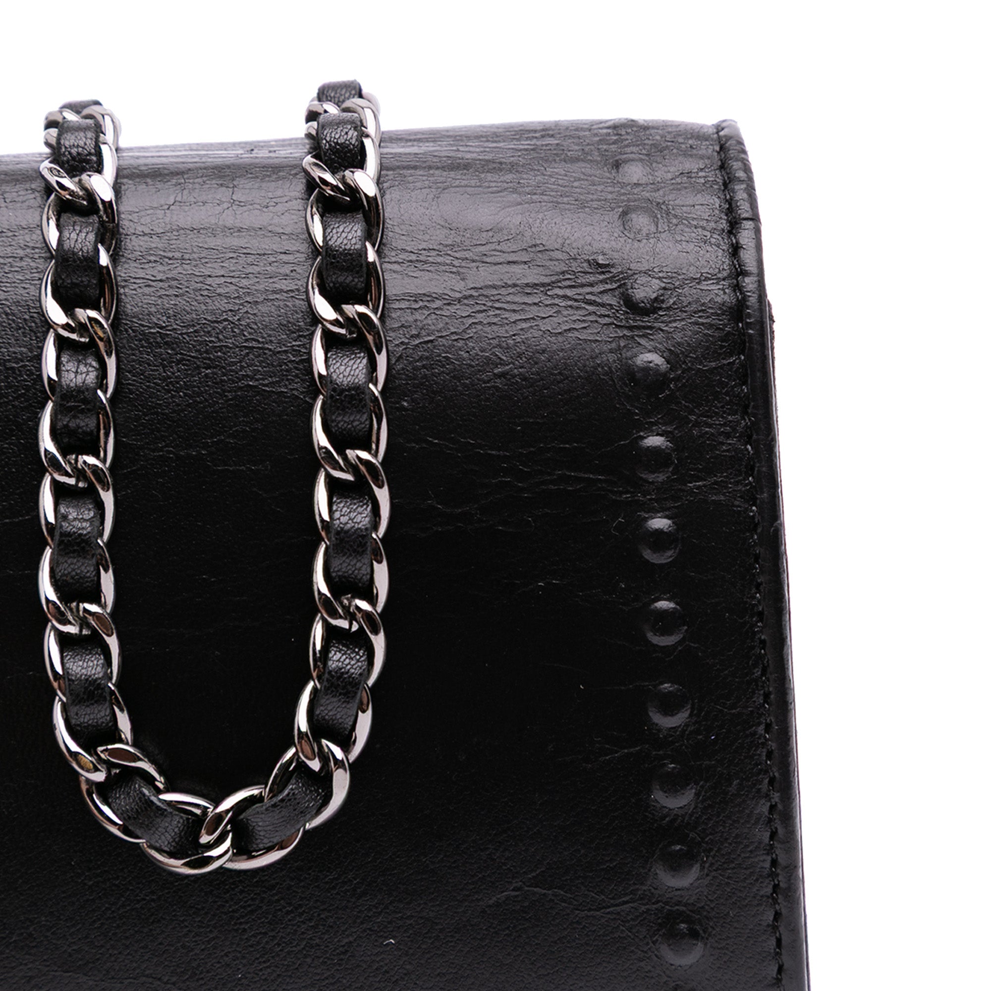 CC Embossed Lambskin Wallet on Chain