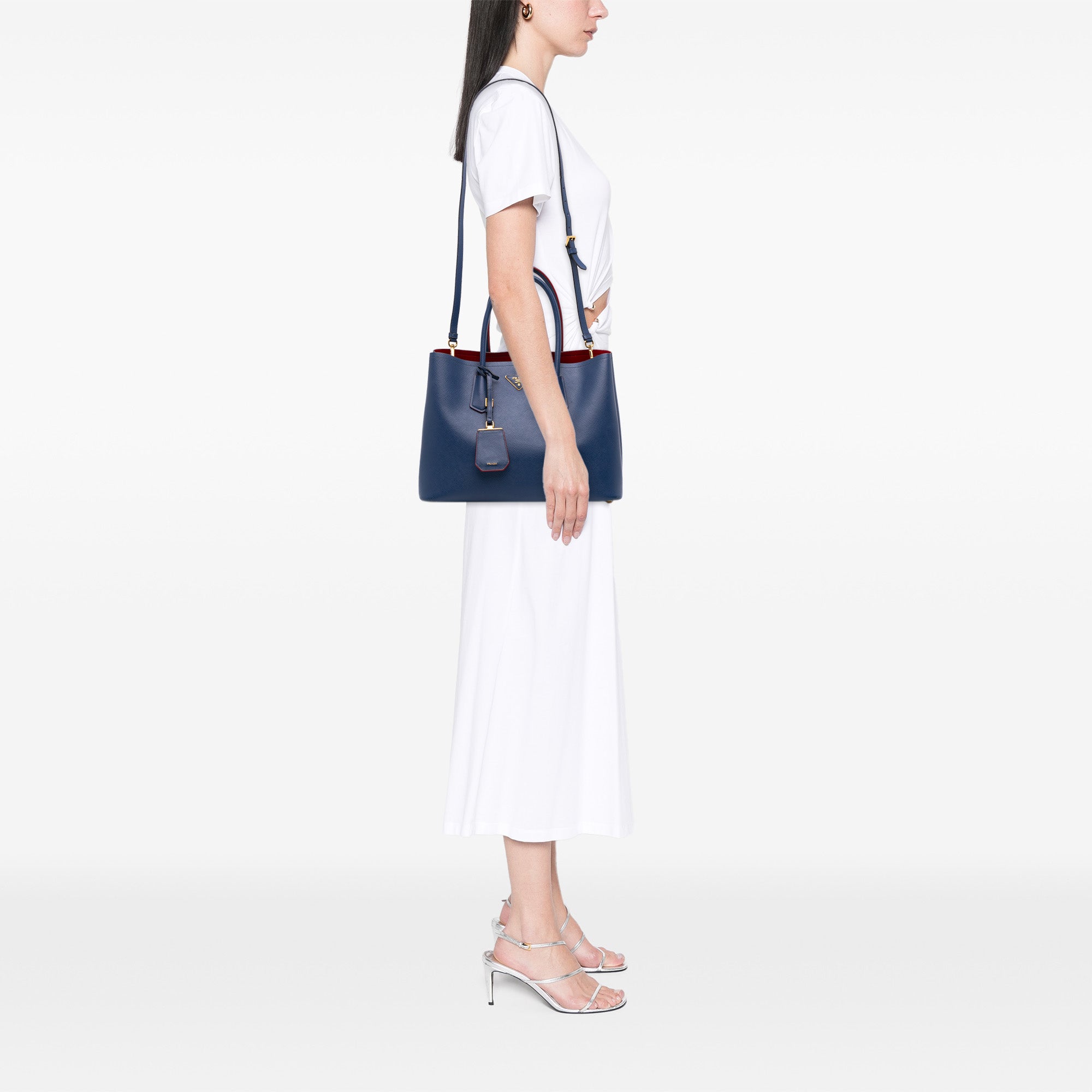 Medium Saffiano Cuir Double Satchel