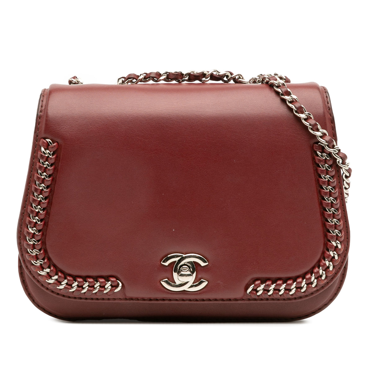Small Calfskin Braided Chic Flap