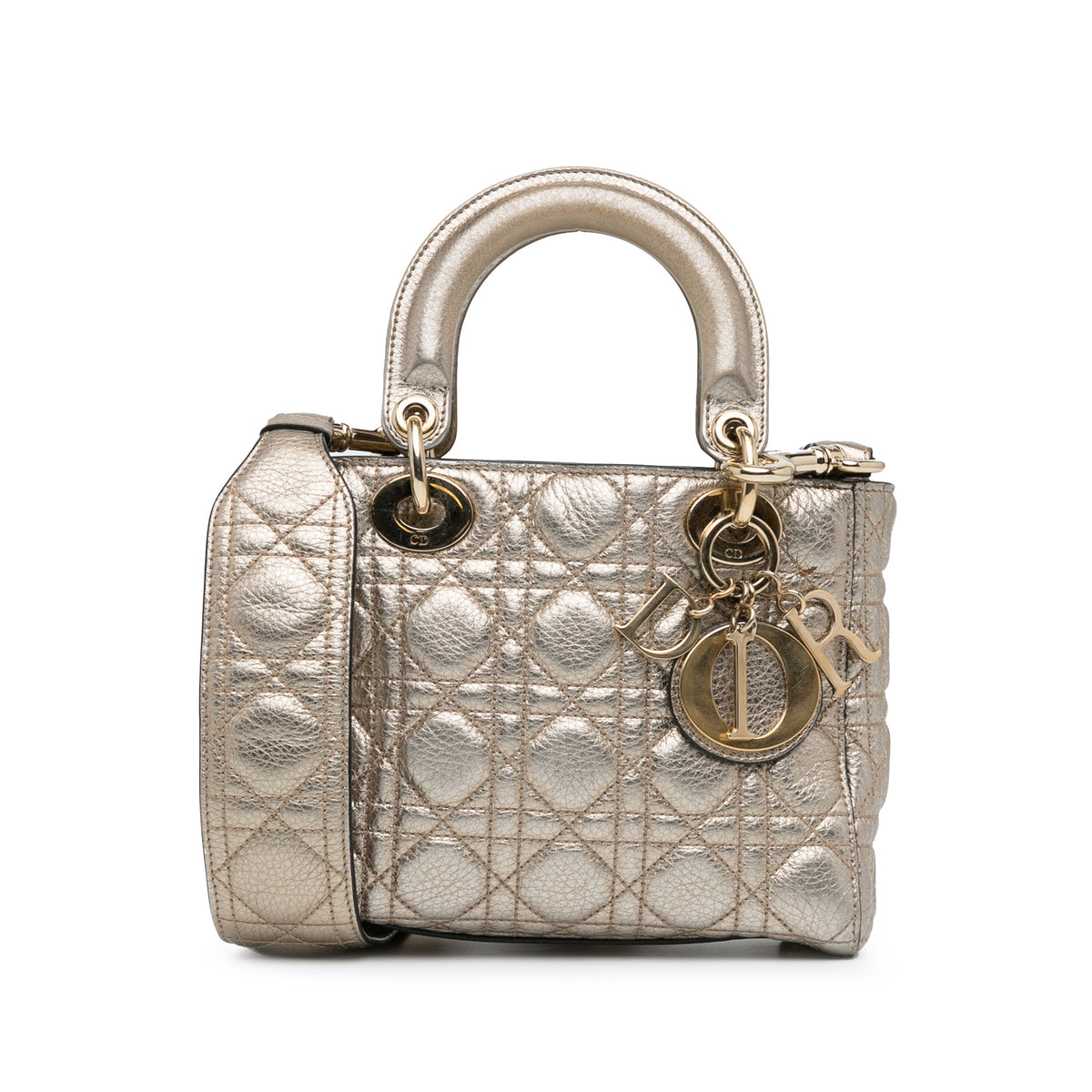 Small Metallic Calfskin Cannage Supple Lady Dior_0