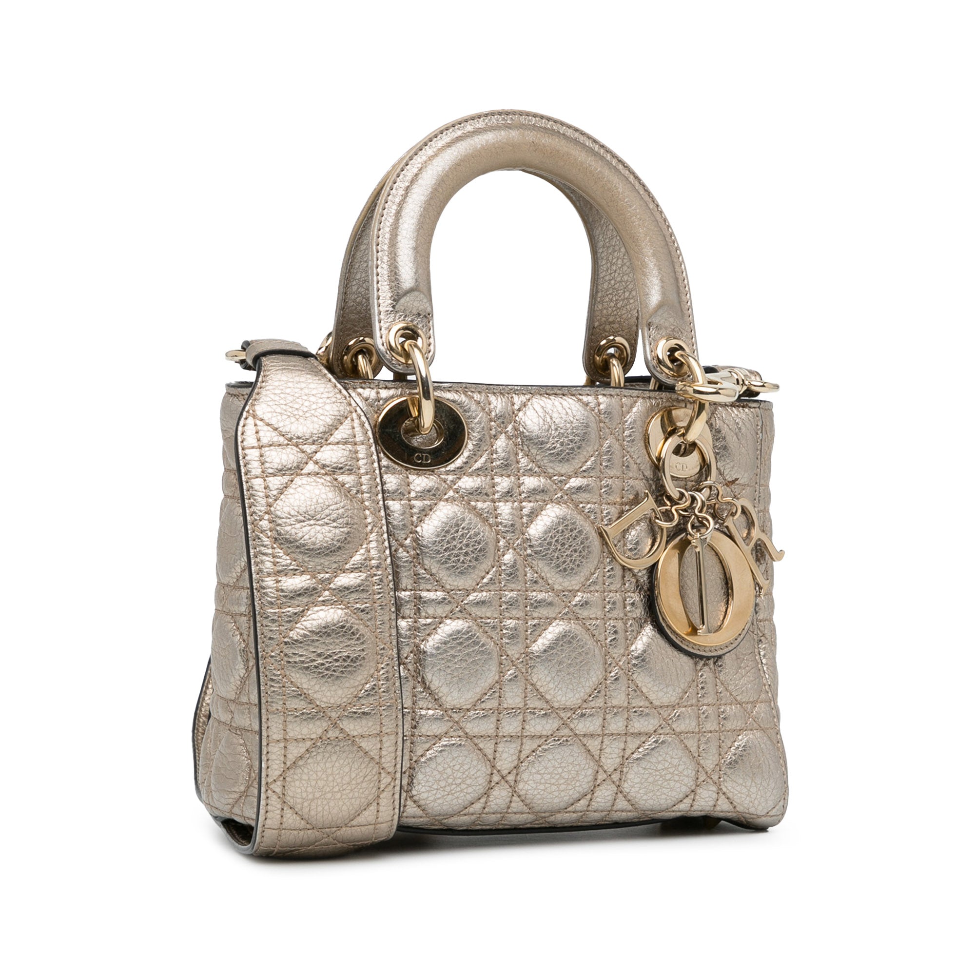 Small Metallic Calfskin Cannage Supple Lady Dior_1