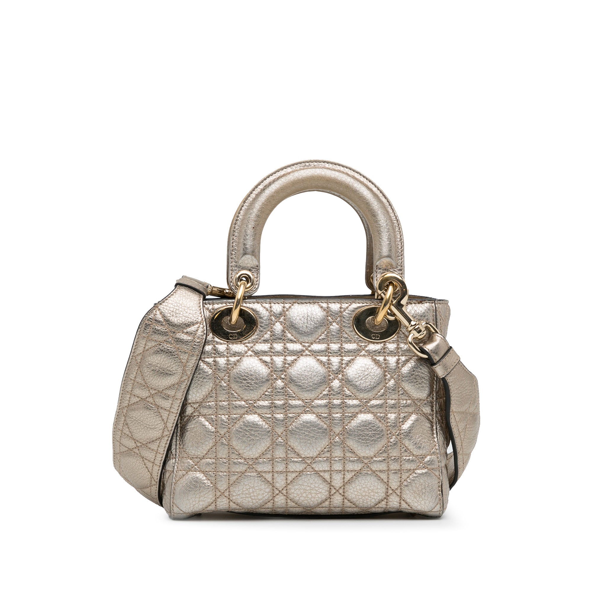 Small Metallic Calfskin Cannage Supple Lady Dior_3