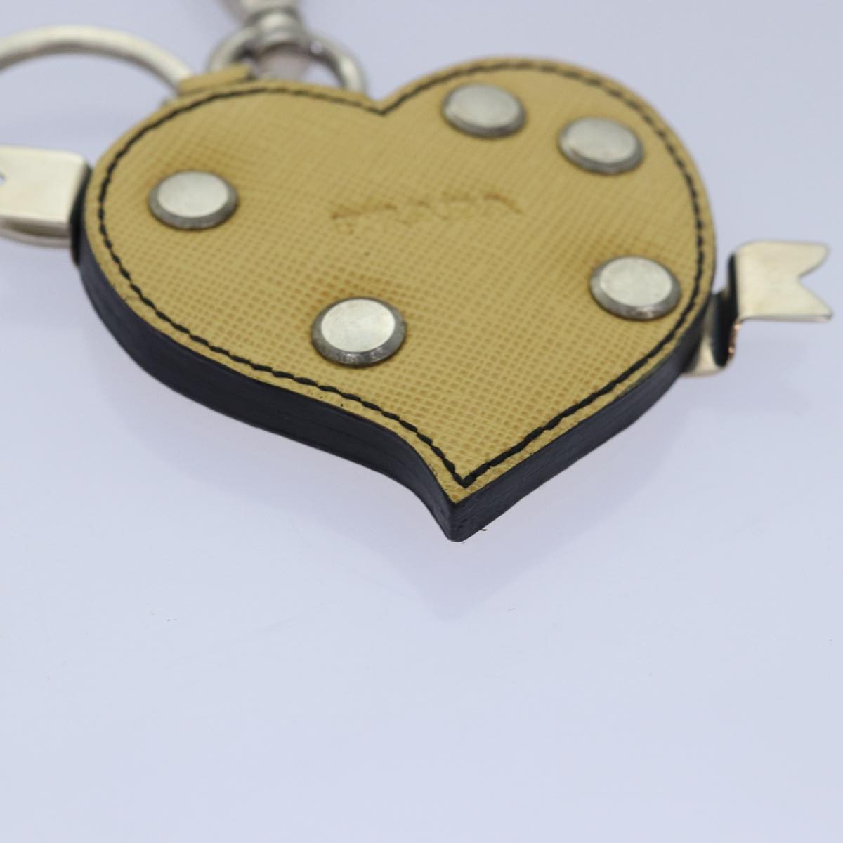 Prada Charm Logo Key Ring Saffiano Leather