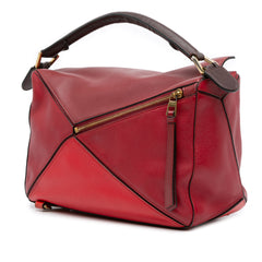 Medium Tricolor Calfskin Puzzle Satchel