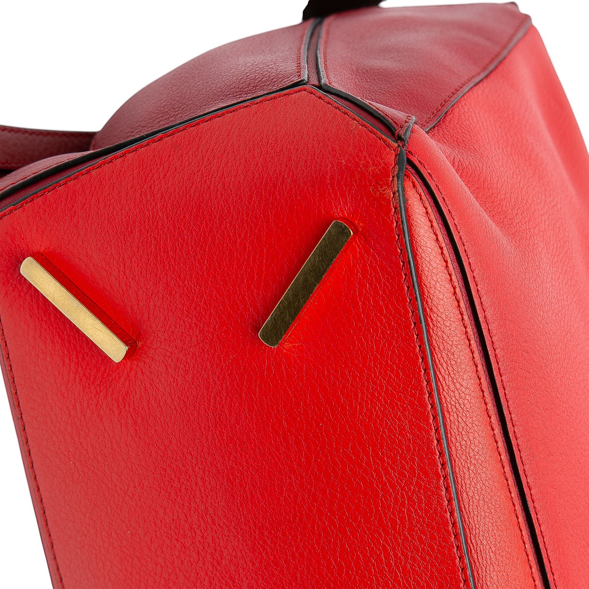 Medium Tricolor Calfskin Puzzle Satchel