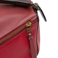 Medium Tricolor Calfskin Puzzle Satchel