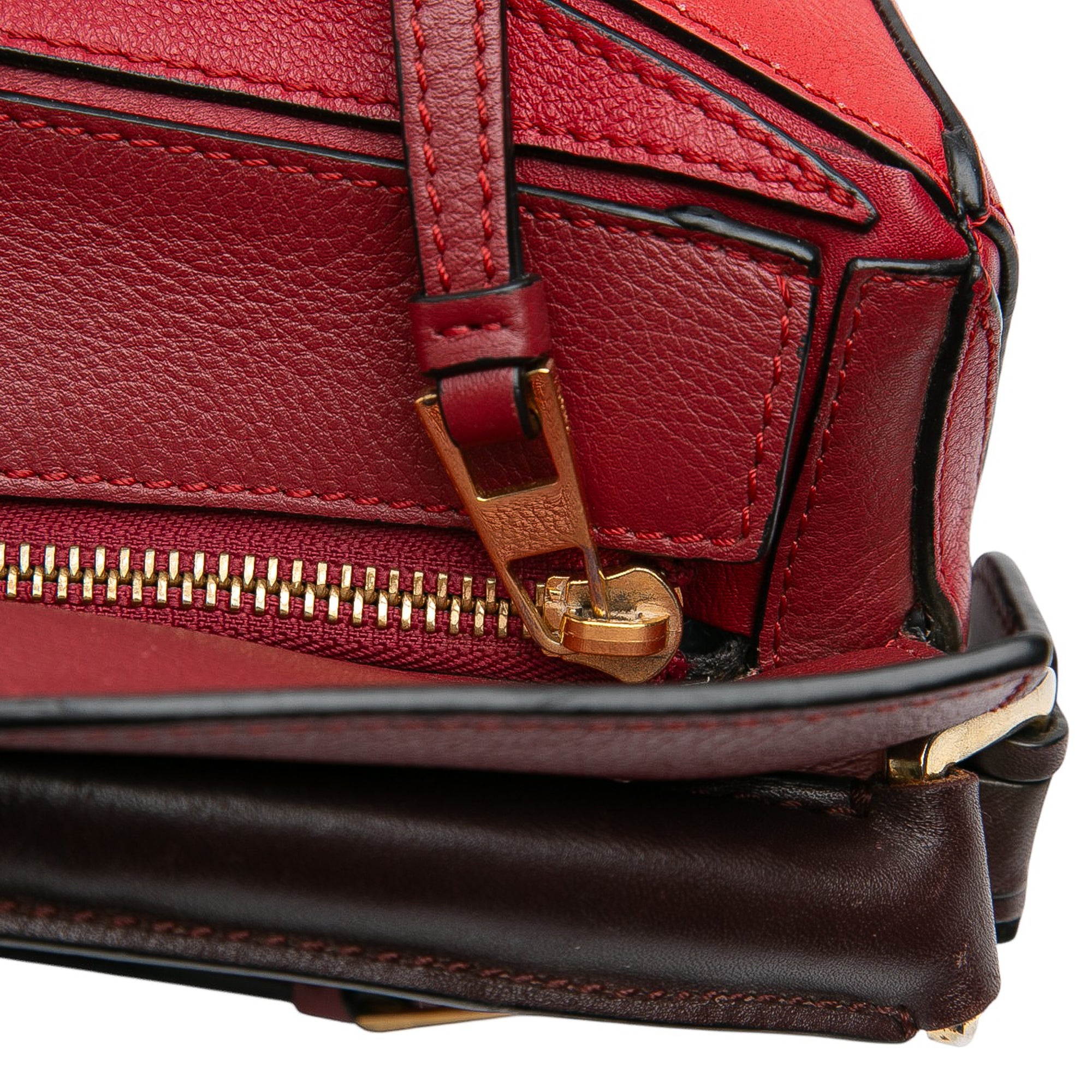 Medium Tricolor Calfskin Puzzle Satchel