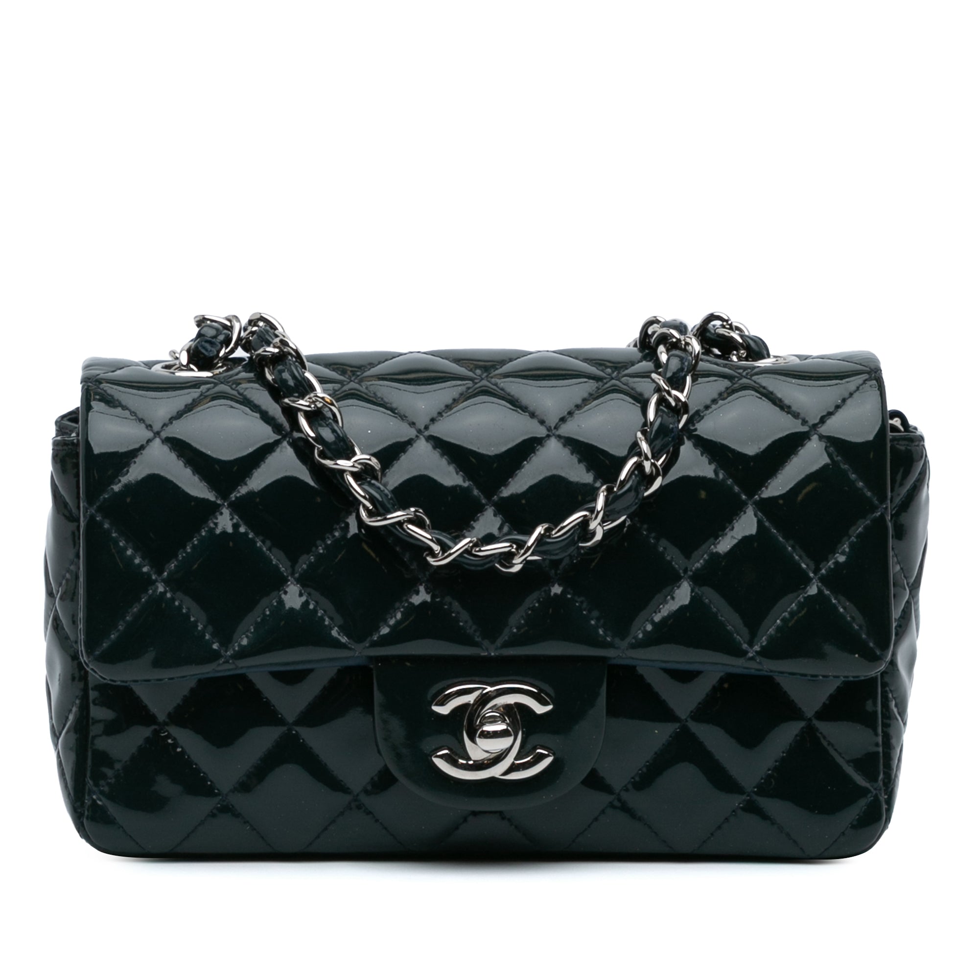 Mini Rectangular Classic Patent Single Flap