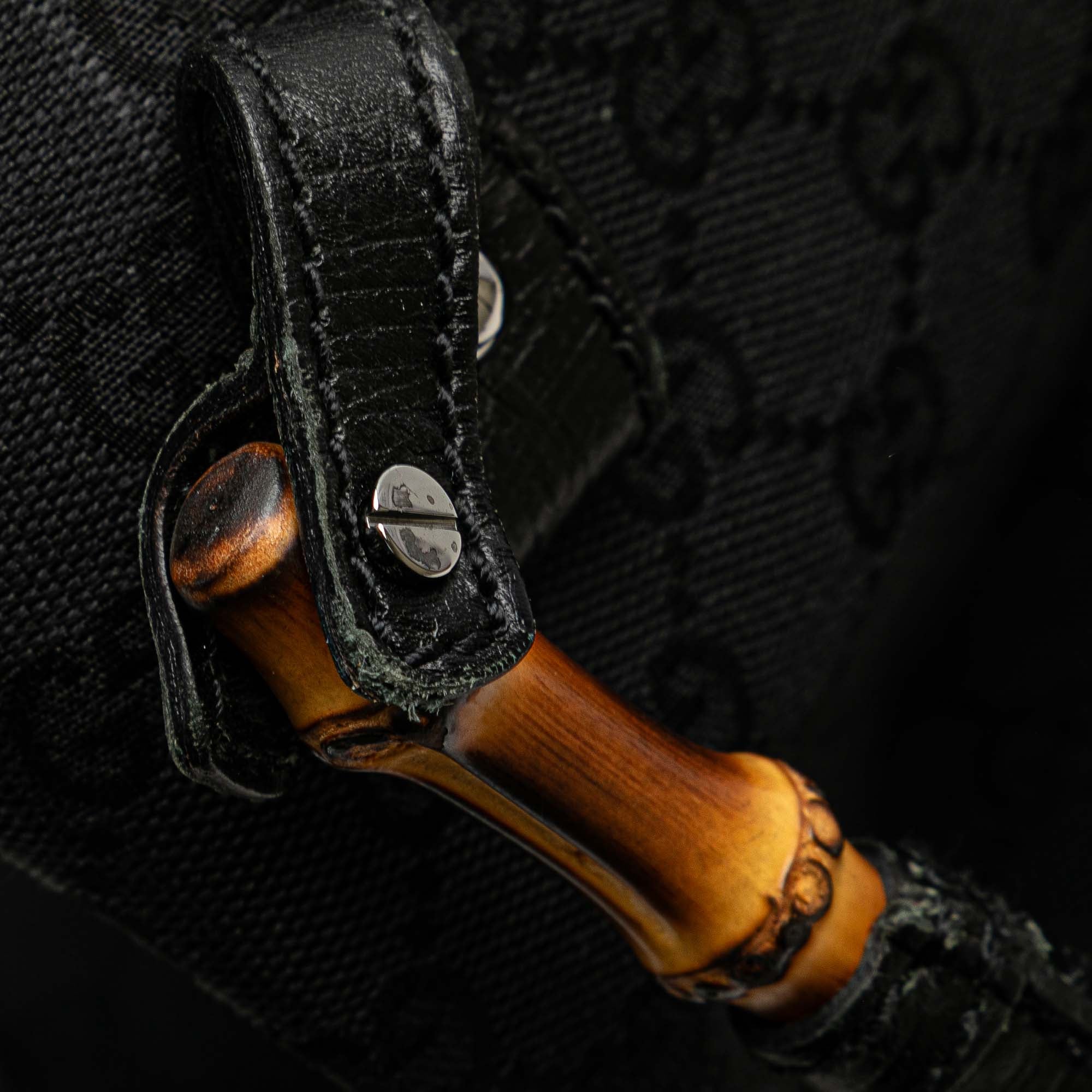 GG Canvas Bamboo Tote