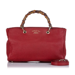 Medium Calfskin Bamboo Shopper Satchel
