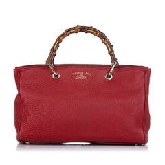 Medium Calfskin Bamboo Shopper Satchel