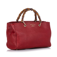 Medium Calfskin Bamboo Shopper Satchel