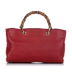 Medium Calfskin Bamboo Shopper Satchel