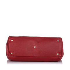Medium Calfskin Bamboo Shopper Satchel