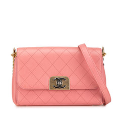 Quilted Calfskin Straight Lined Flap