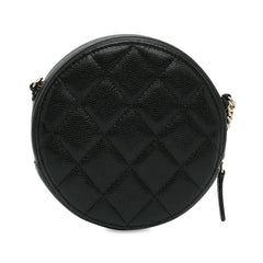 CC Quilted Caviar Round Clutch With Chain_3