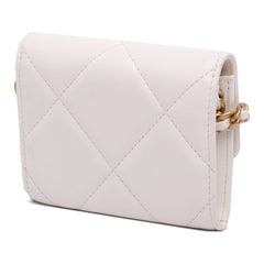 Quilted Lambskin Chanel 19 Card Holder On Chain
