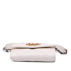Quilted Lambskin Chanel 19 Card Holder On Chain